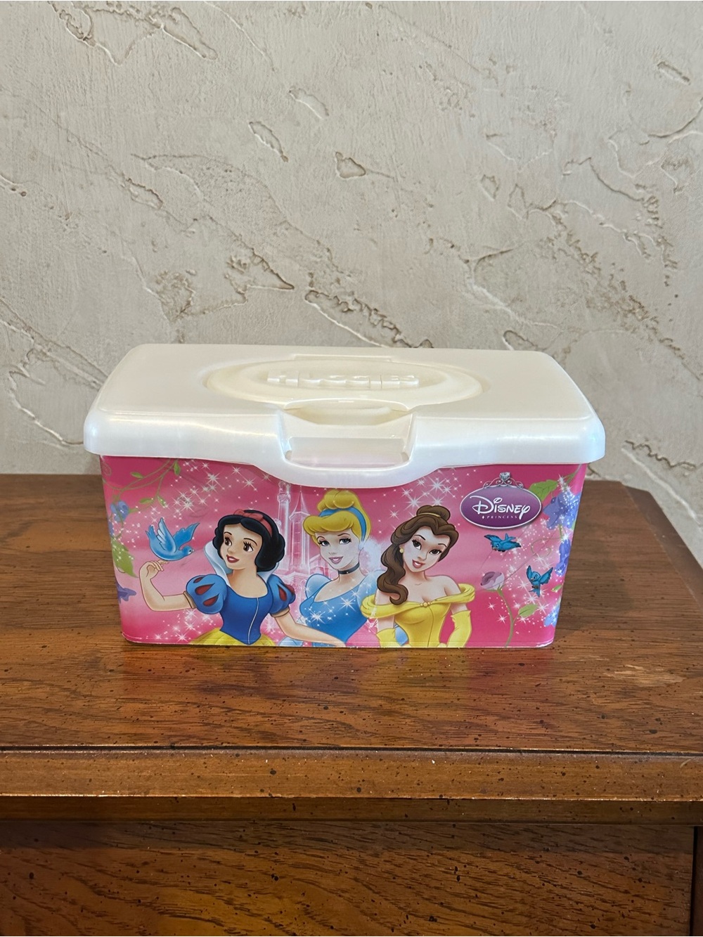 Vintage Disney Princess Huggies Reusable Pop Up Wet Wipes Container